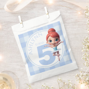Personalized Blue Cute Tutu Ballerina Dance Party Favour Bag