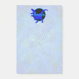 Personalized Blue Dinosaur  Post-it Notes