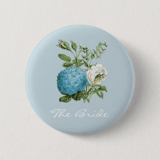 Personalized Blue Floral Hen Party Badges