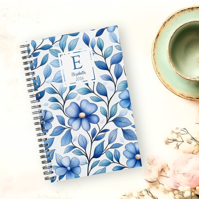 Personalized Blue Floral Monthly & Weekly Planner (Creator Uploaded)