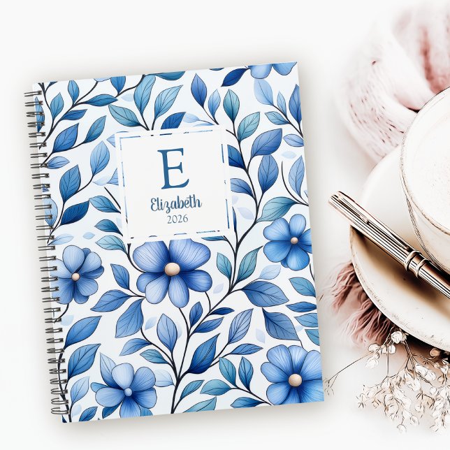 Personalized Blue Floral Monthly & Weekly Planner  (Creator Uploaded)