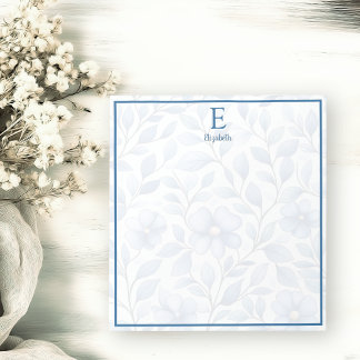 Personalized Blue Floral Notepad