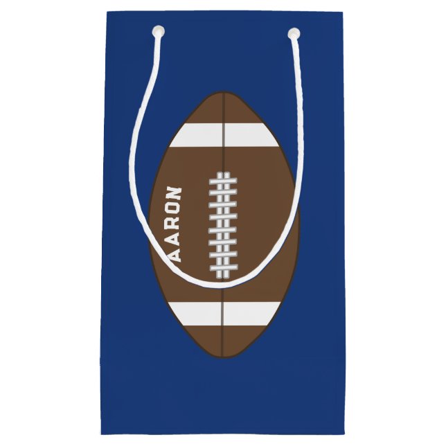 Personalized Blue Football Gift Bag (Front)