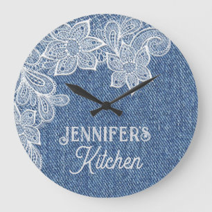 Personalized Blue Jean Kitchen Wall Clock