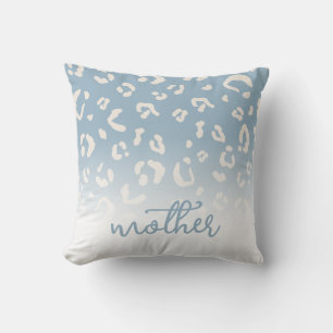 Personalized Blue Leopard Pattern Script Mother Cushion