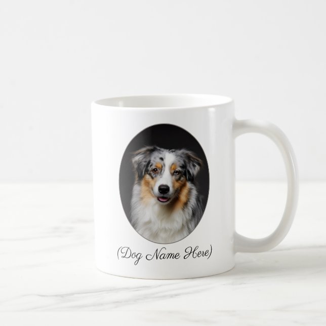 Personalized Blue Merle Aussie by My Side Coffee Mug (Right)