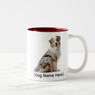 Personalized Blue Merle Aussie “I Own You” Two-Tone Coffee Mug