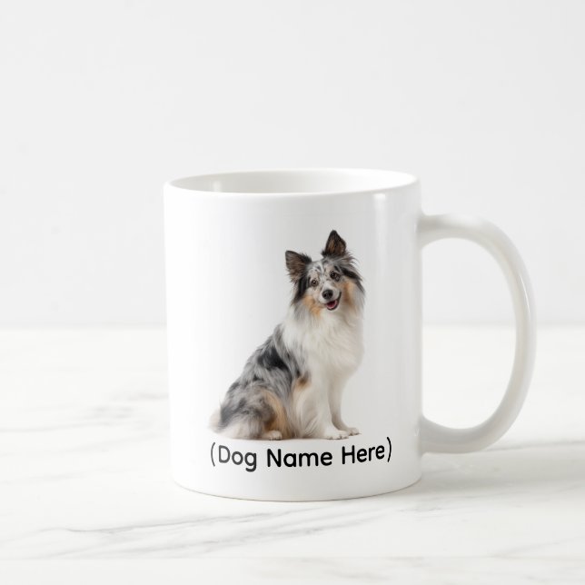Personalized Blue Merle Sheltie I Own You Coffee Mug (Right)