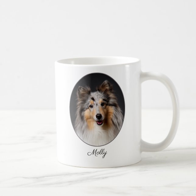 Personalized Blue Merle Sheltie Love Coffee Mug (Right)