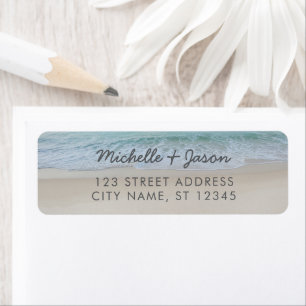 Personalized Blue Ocean Summer Beach Waves Return Address Label