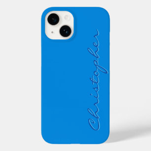 Personalized blue Radial Texture 15 Case-Mate iPhone 14 Case