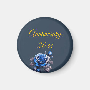 Personalized Blue Rose Bloom Unique Keepsake Gift Magnet