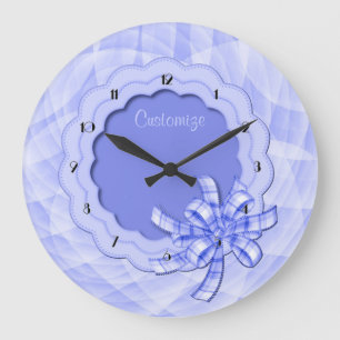 Personalized Blue Scalloped Frame Wall Clock
