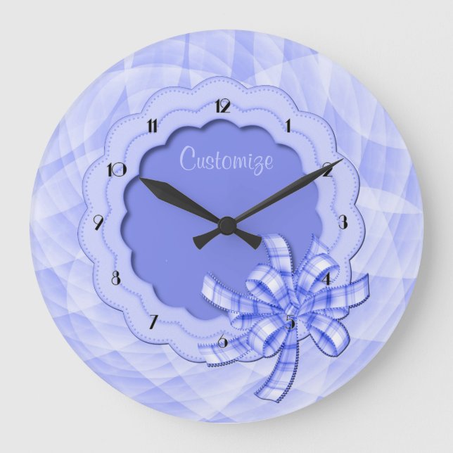 Personalized Blue Scalloped Frame Wall Clock (Front)
