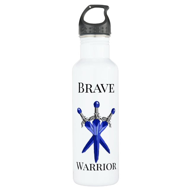 Personalized Blue Sword Kids water Bottle (Front)