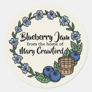 Personalized Blueberry Canning Jarring Labels