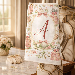 Personalized Blush Bow Golf Monogram Towel
