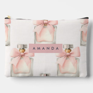 Personalized Blush Perfume Bottle Coquette Pattern Accessory Pouch