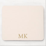 Personalized Blush Pink Gold Monogram Initials Mouse Pad<br><div class="desc">Sweet Personalized Blush Pink Gold Monogram Initials Mouse Pad. Beautiful design featuring rich antique honey gold colored double initial monogram text on pale blush pink. Personalize with your own text. Cute accessory, great for use at your school, home, or office. We invite you to visit our store, Simon & Grace...</div>