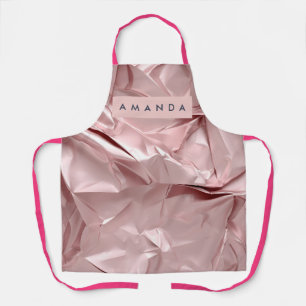 Personalized Blush Pink Metallic Abstract Apron