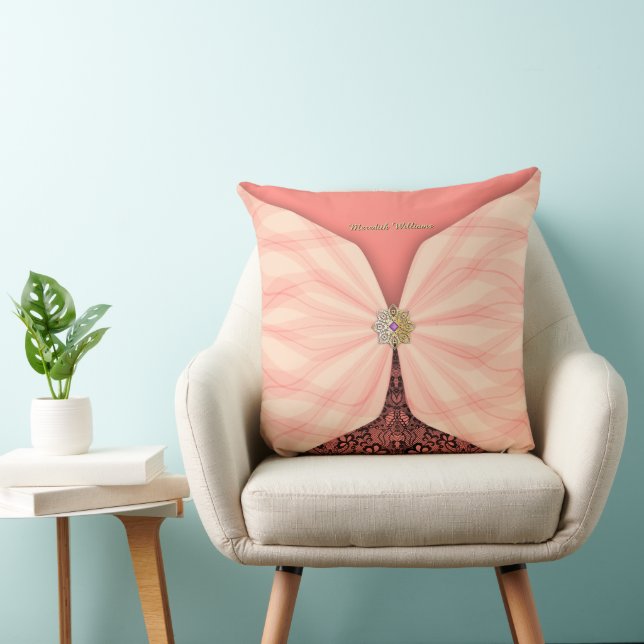 Personalized Blush Pink Textile Illusion Cushion (Chair)
