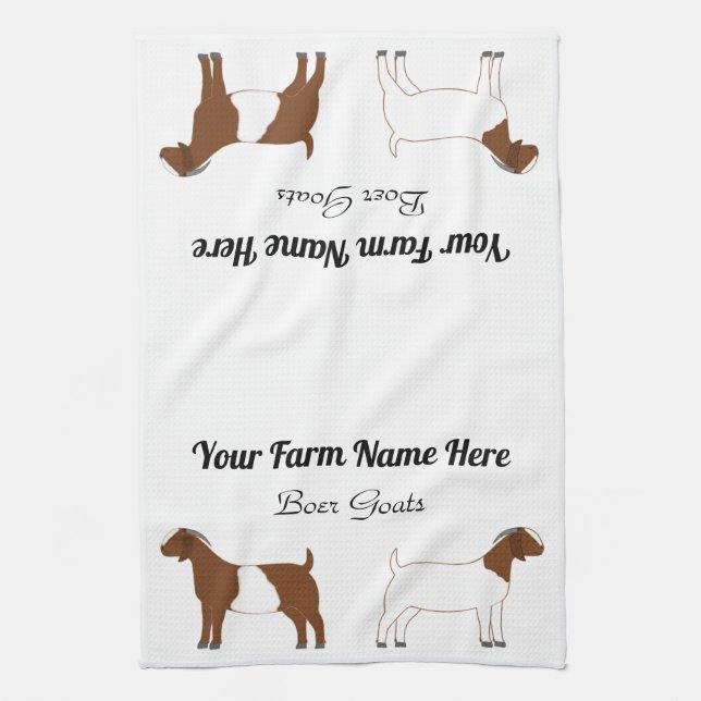 Personalized Boer Goat Tea Towel (Vertical)