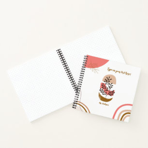 personalized Bohemian Teacher Modern custom Notebook