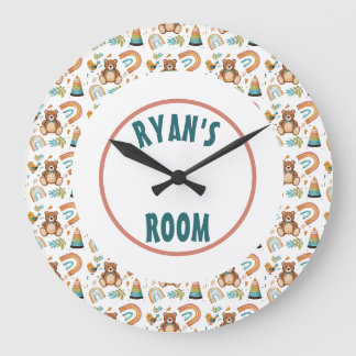 Personalized Boho Bear Clock