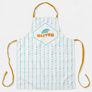 Personalized Boho Blue Arrow Pattern Custom Apron