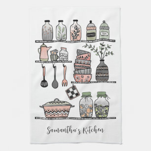 Personalized Boho Chic Farmhouse Decor Tea Towel