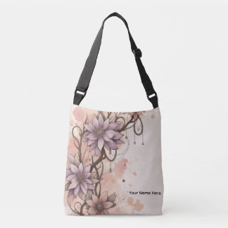 Personalized Boho Floral Bridesmaid Gift Crossbody Bag