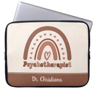 Personalized Boho Rainbow Psychotherapist  Laptop Sleeve