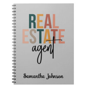 Personalized Boho Real Estate Agent Gift Notebook