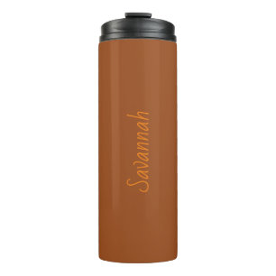 Personalized Boho Rust Brown Thermal Tumbler