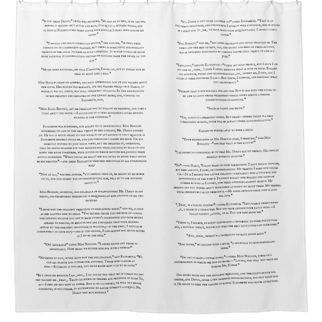 Personalized Book Quote Text Excerpt Shower Curtain (Front)