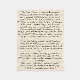 Personalized Book Quote Text Pride & Prejudice Fleece Blanket