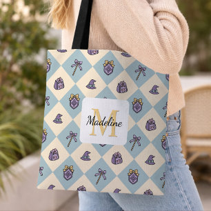 Personalized Bookish Girl Academy Wizard Blue Tote Bag