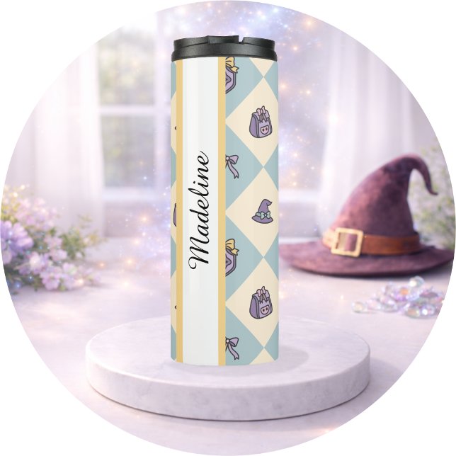 Personalized Bookish Girl Tumbler Wizard Blue (Creator Uploaded)