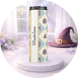 Personalized Bookish Girly Tumbler Wizard Blue
