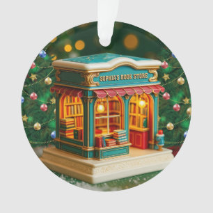 Personalized Bookstore Christmas Ornament