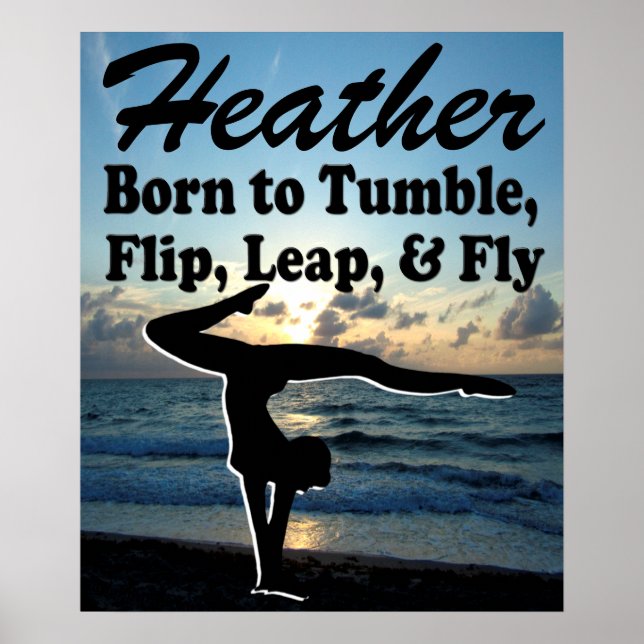 PERSONALIZED BORN TO TUMBLE GYMNASTICS POSTER (Front)