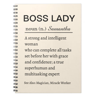 Personalized Boss Lady Definition Notebook Funny
