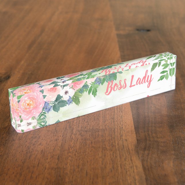 Personalized Boss Lady Desk Name Plate (Side)