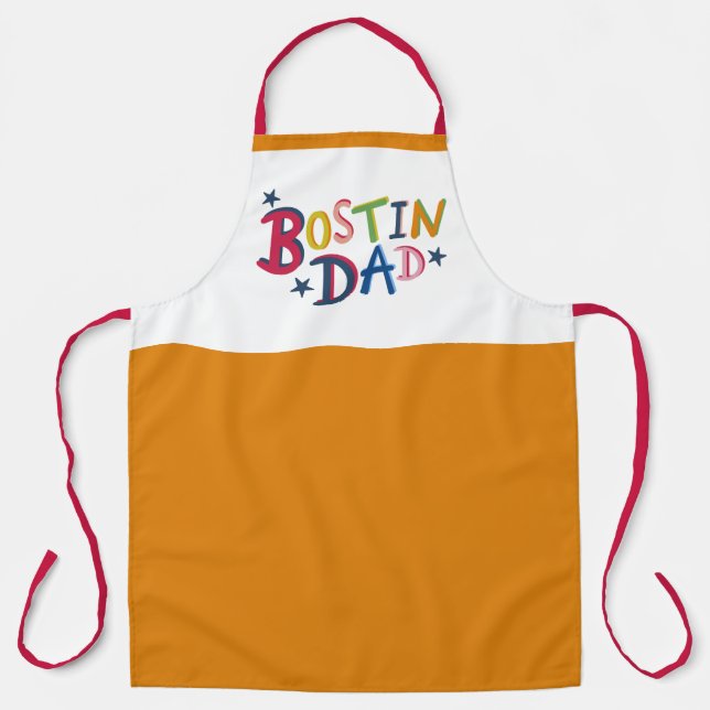 Personalized Bostin Dad Black Country Apron (Front)