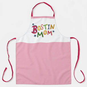 Personalized Bostin Mom Black Country Apron