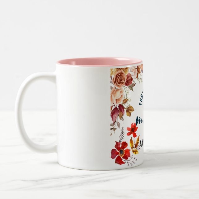 Personalized Botanical Floral Mug For Mom (Left)