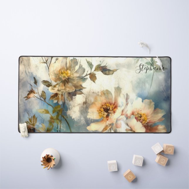 Personalized Botanical Workspace Desk Mat (Kids Table)