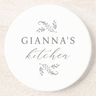 Personalized Botanical Your Name's Kitchen Coaster