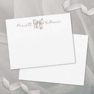 Personalized Bow Name Monogram Card