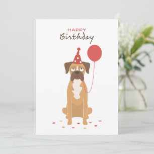 Personalized Boxer Birthday Card, boxer lover card